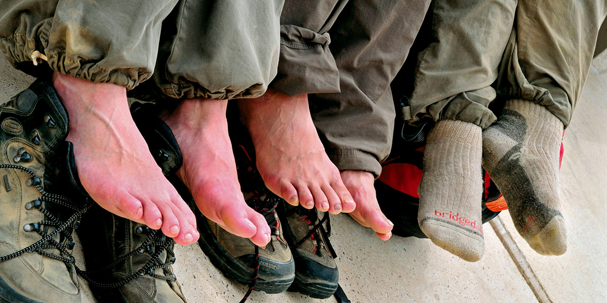 Füße ohne Schuhe