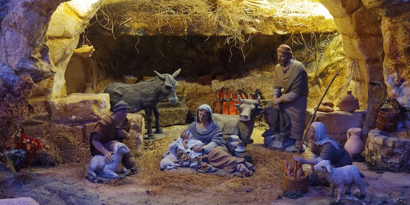 Detailansicht einer Krippe